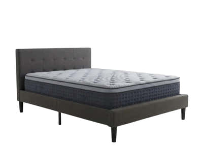 Soni Linen Bed Frame & Euro Top Mattress B34 - Double