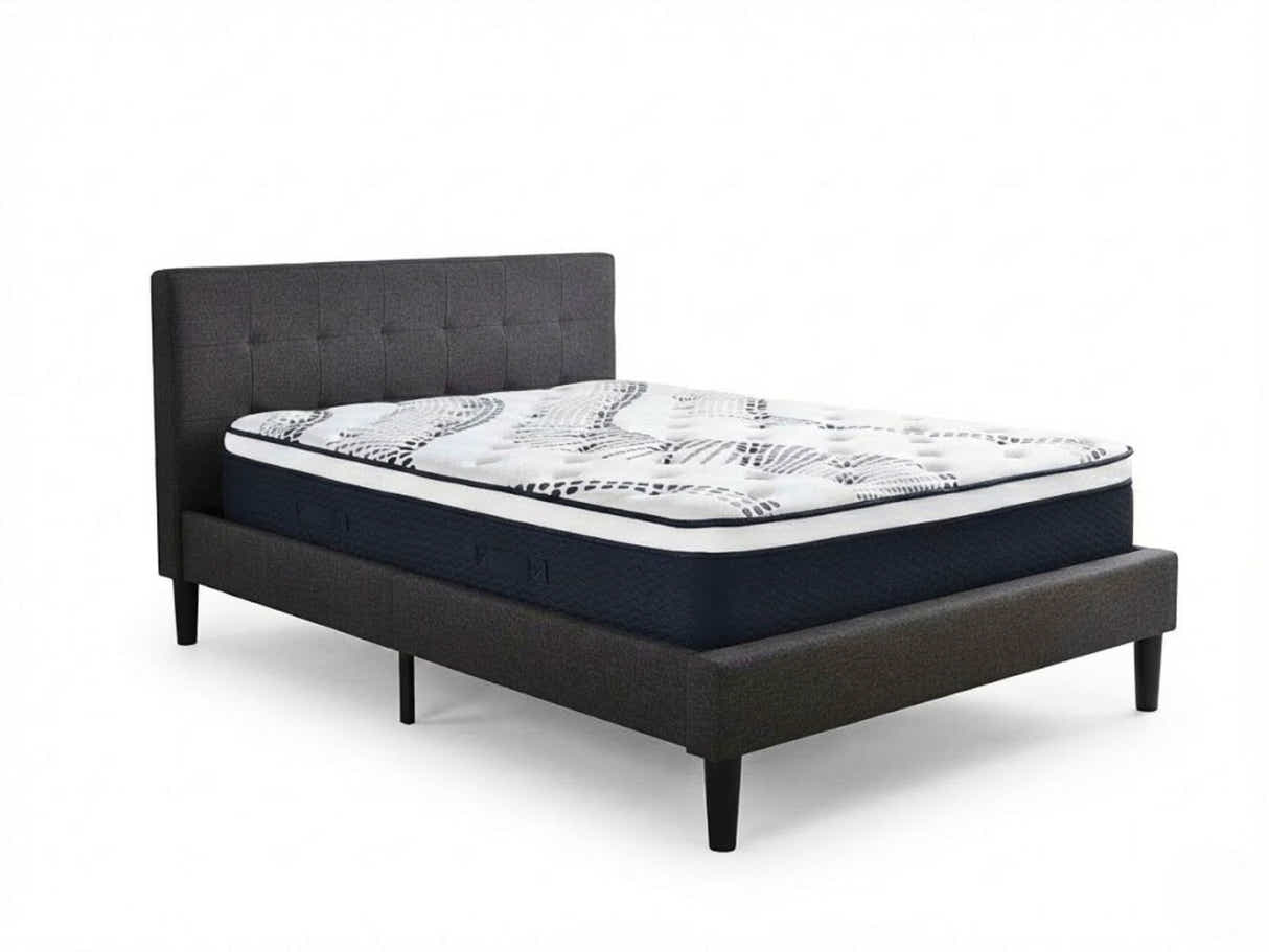 Soni Linen Bed Frame & Euro Top Mattress J32 - Double