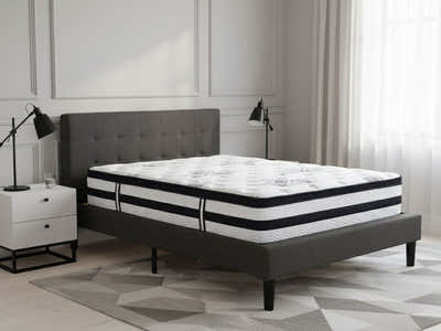 Soni Linen Bed Frame & Euro Top Mattress K34 - Double