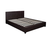 Bass Storage Bed Frame PU Dark Brown - Double