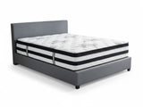 Bass Storage Bed Frame Grey & Euro Top Mattress K34 - Double (Combo)