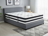Bass Storage Bed Frame Grey & Euro Top Mattress K34 - Double (Combo)