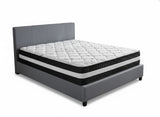 Bass Storage Bed Frame Grey & Euro Top Mattress L30 - Double