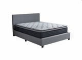 Bass Storage Bed Frame Grey & Euro Top Mattress B34 - Double