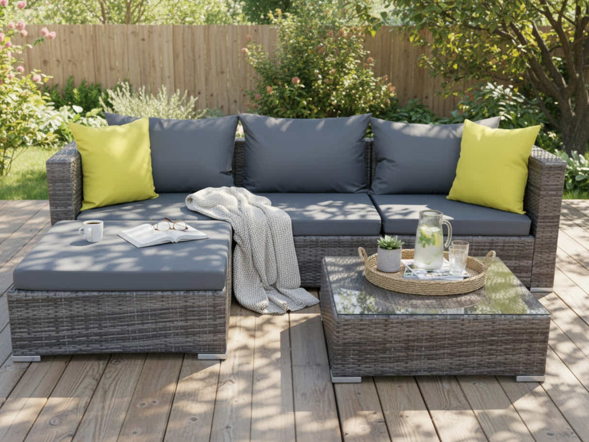 Vicenza 5-Piece Outdoor Corner Set - Grey