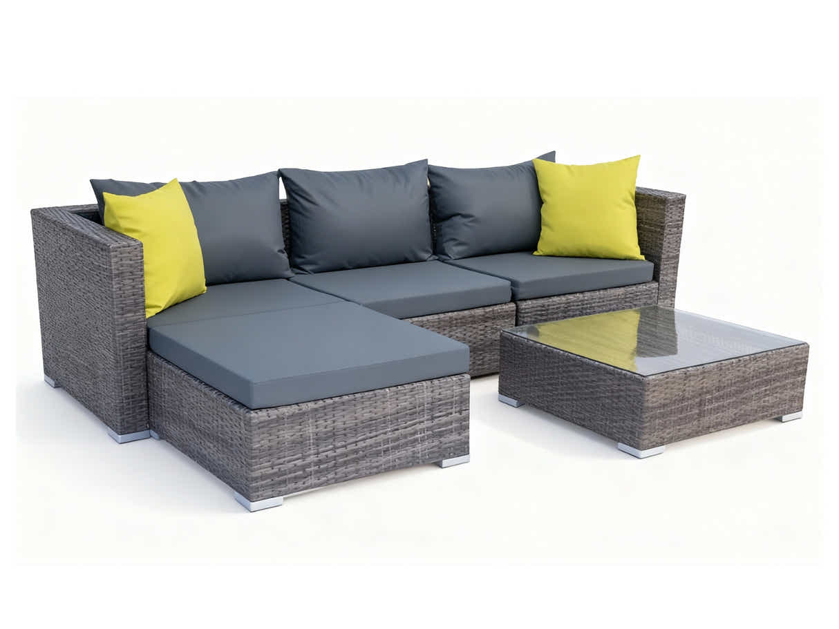 Vicenza 5-Piece Outdoor Corner Set - Grey
