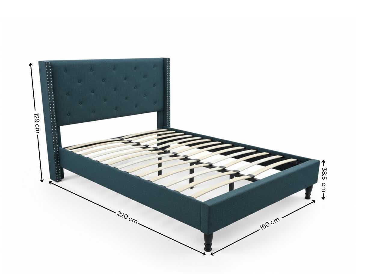 New Lisbeth Bed Frame Blue - Queen