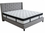 New Lisbeth Bed Frame Grey & Euro Top Mattress G31 - Queen