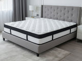 New Lisbeth Bed Frame Grey & Euro Top Mattress G31 - Queen (Combo)