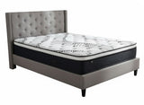 New Lisbeth Bed Frame Grey & Euro Top Mattress J32 - Queen