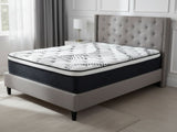 New Lisbeth Bed Frame Grey & Euro Top Mattress J32 - Queen (Combo)