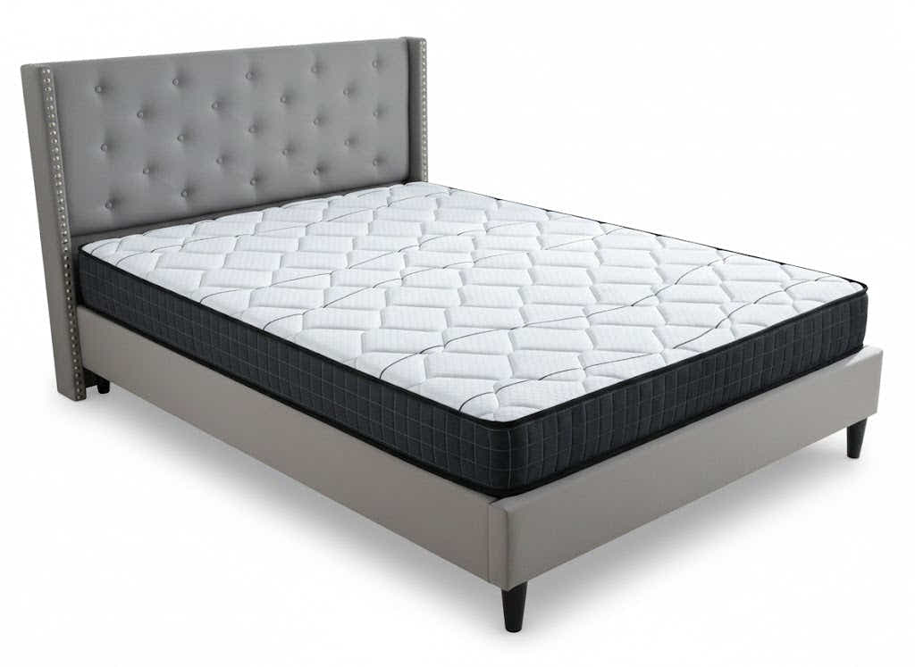 New Lisbeth Bed Frame Grey & X20 Mattress - Queen