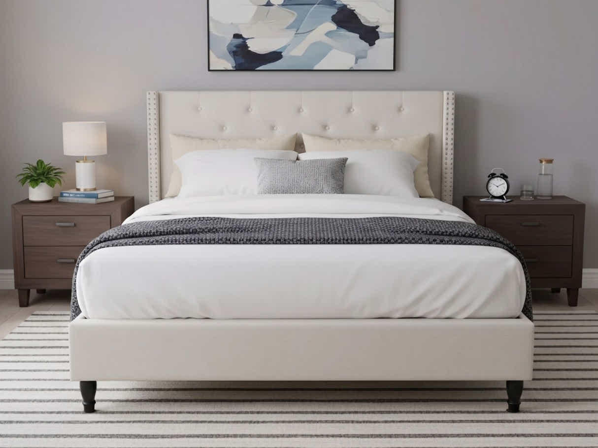 New Lisbeth Bed Frame Beige - King