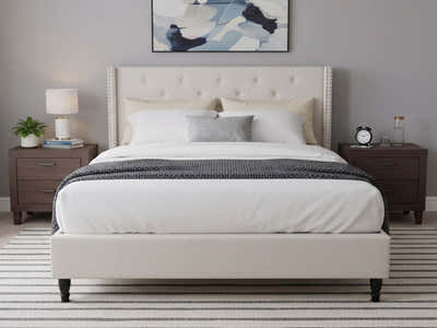 New Lisbeth Bed Frame Beige - King