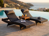 Outdoor Sun Lounger with Aluminium Frame - Set of 2