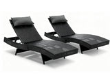 Outdoor Sun Lounger with Aluminium Frame - Set of 2