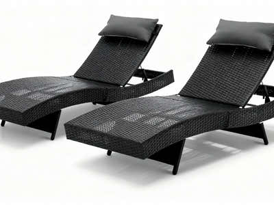 Outdoor Sun Lounger with Aluminium Frame - Set of 2