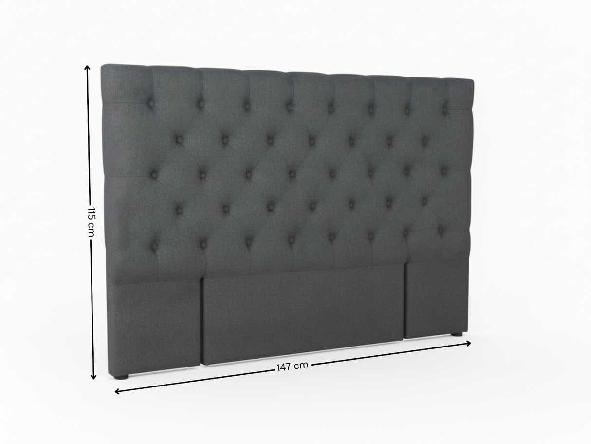 Rakel Fabric Headboard Grey - Double