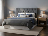 Rakel Fabric Headboard Grey - Double