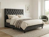 Rakel Fabric Headboard Grey - Double