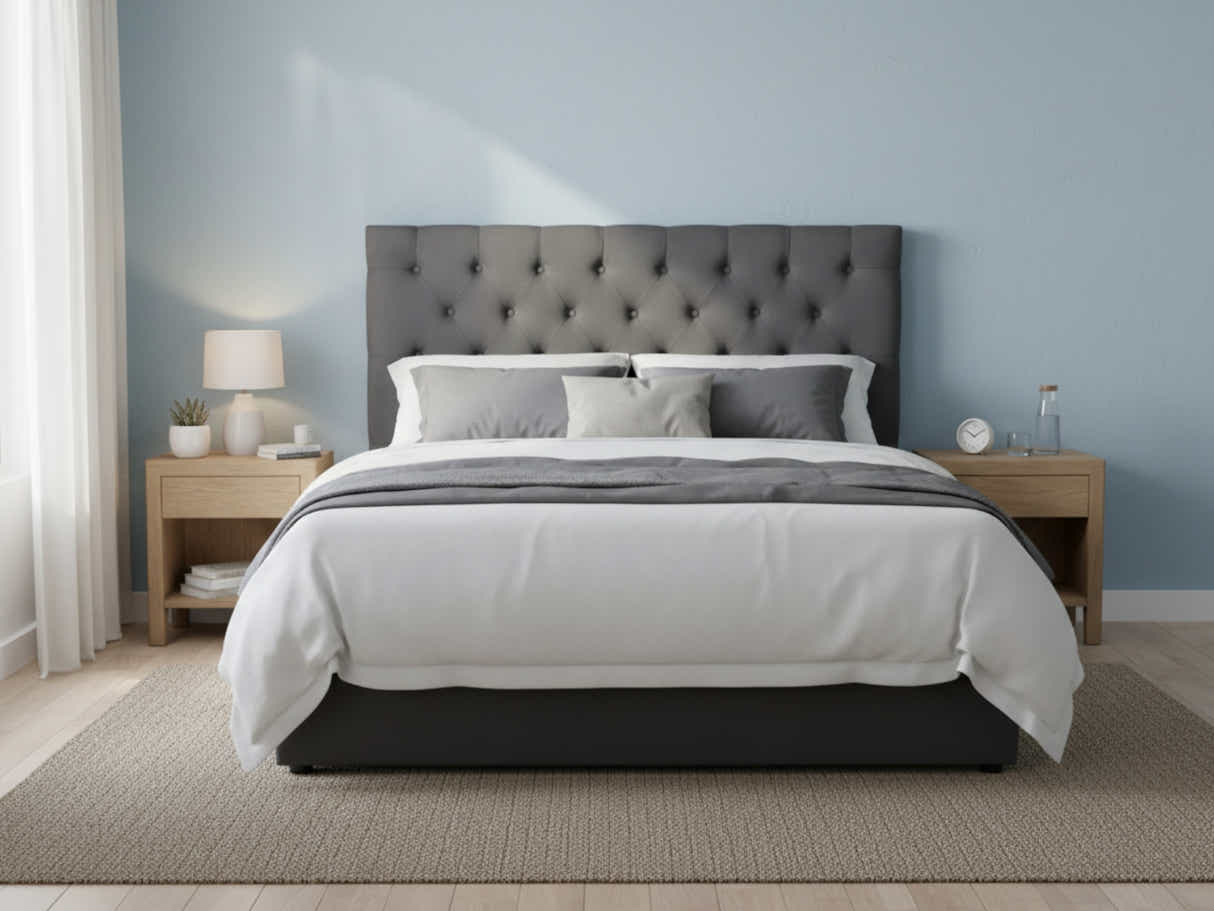 Rakel Fabric Headboard Grey - Queen