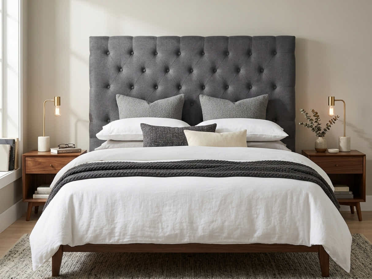 Rakel Fabric Headboard Grey - King