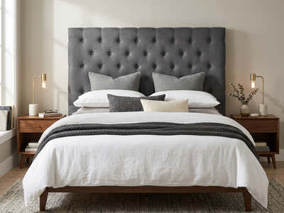 Rakel Fabric Headboard Grey - King