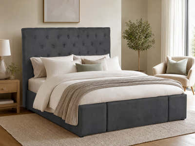 Rakel Fabric Headboard Grey - King