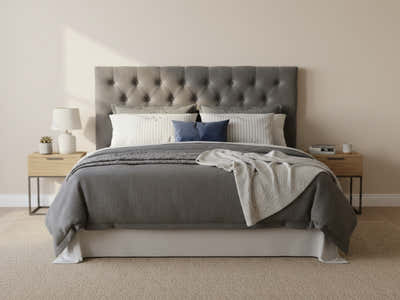 Rakel Velvet Headboard Grey - Double