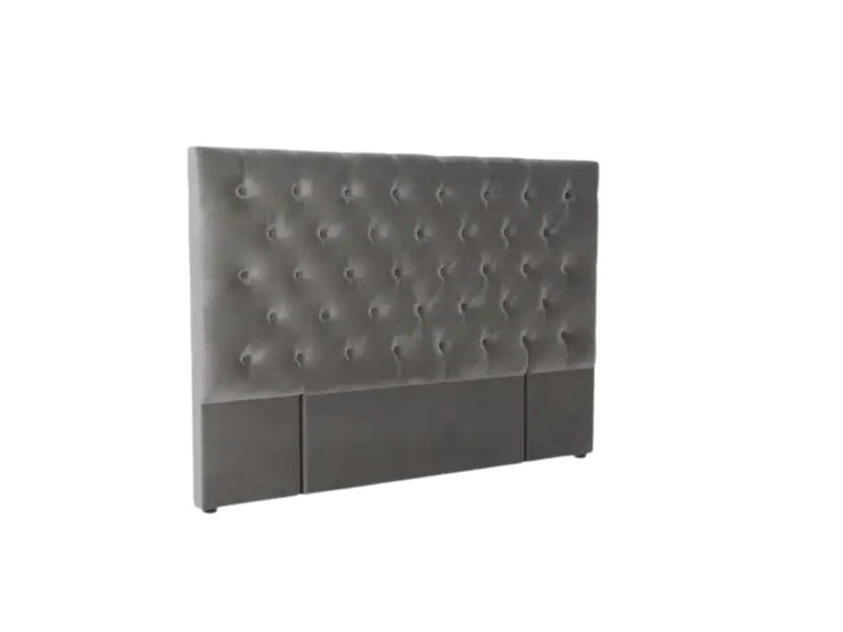 Rakel Velvet Headboard Grey - Double