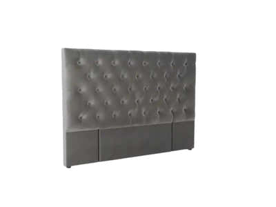 Rakel Velvet Headboard Grey - Double