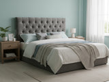 Rakel Velvet Headboard Grey - Double