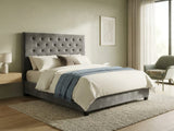 Rakel Velvet Headboard Grey - Double