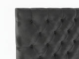 Rakel Velvet Headboard Grey - Double