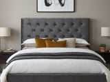 Rakel Velvet Headboard Grey - Queen