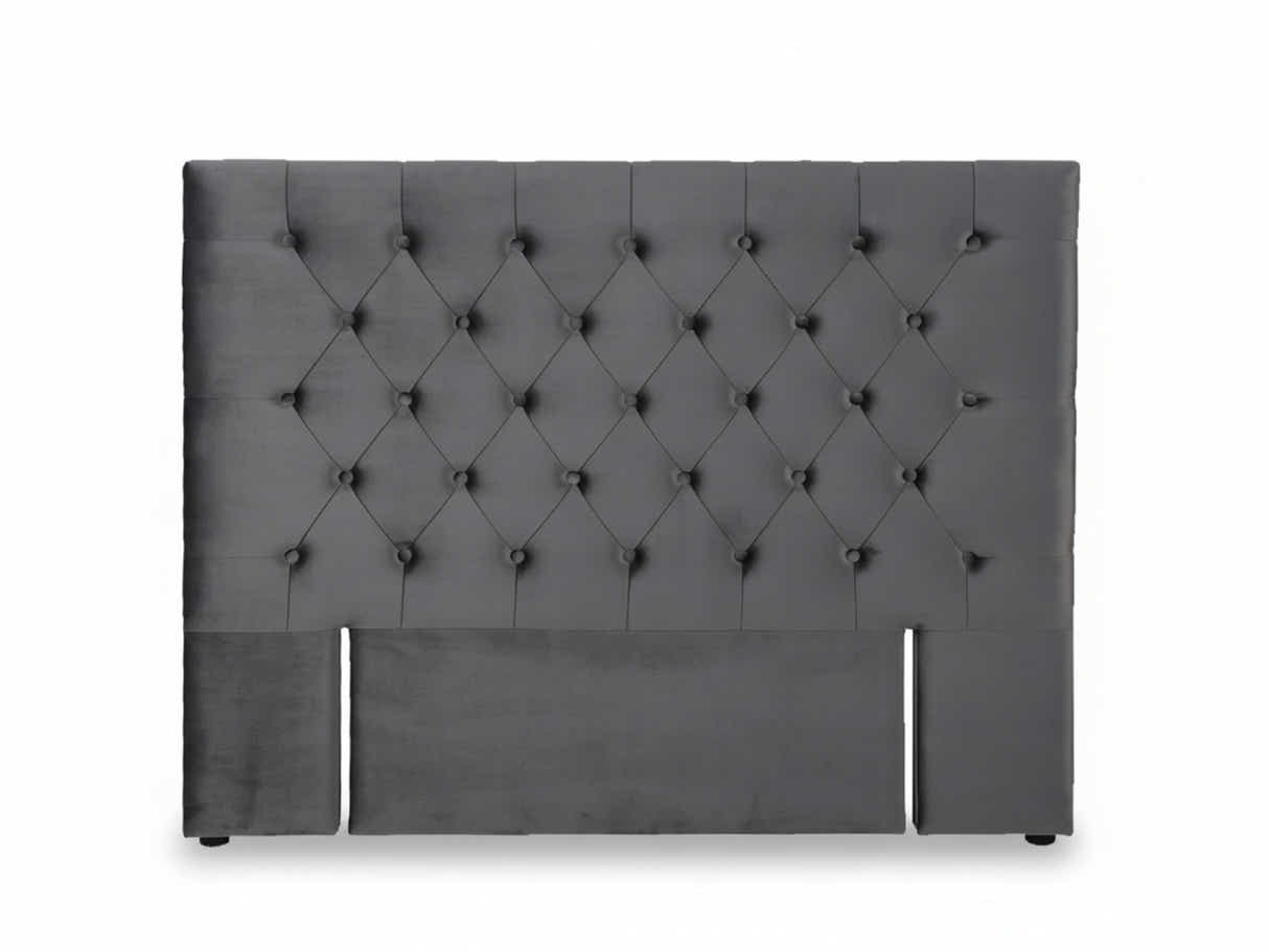 Rakel Velvet Headboard Grey - Queen