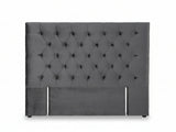 Rakel Velvet Headboard Grey - Queen