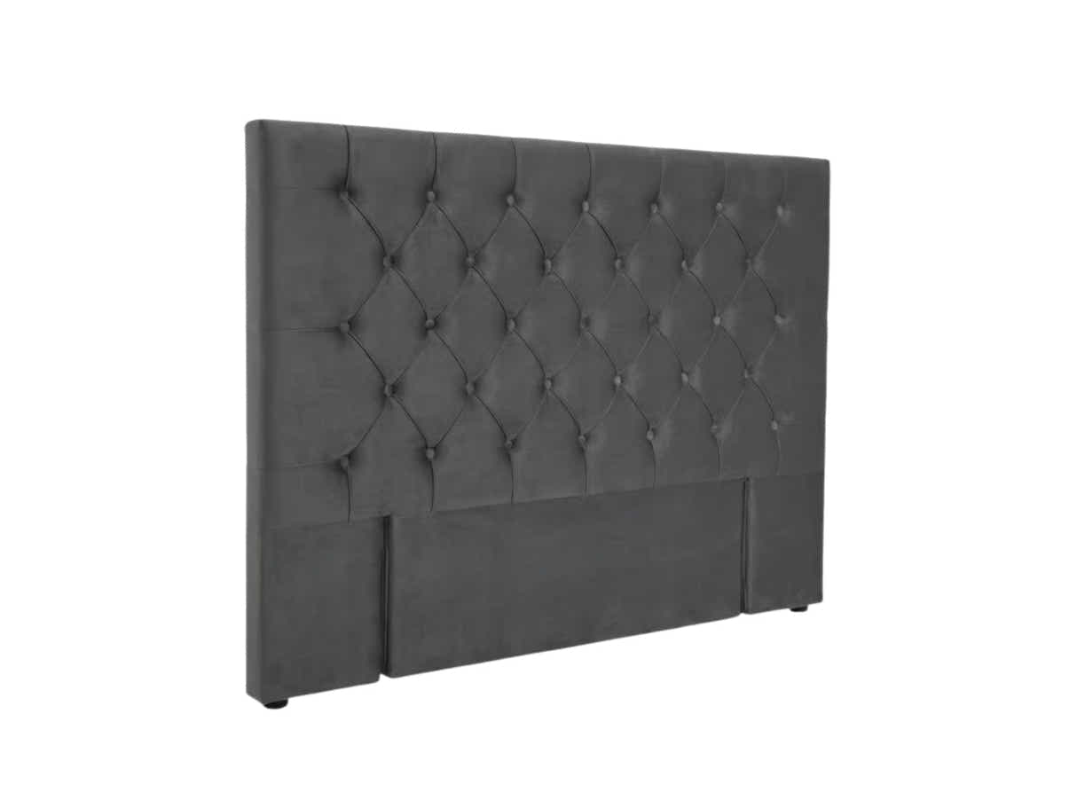 Rakel Velvet Headboard Grey - Queen
