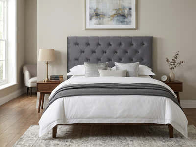 Rakel Velvet Headboard Grey - King