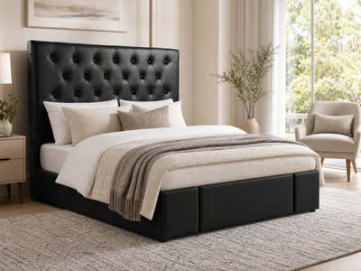 Raisa PU Headboard Black - King