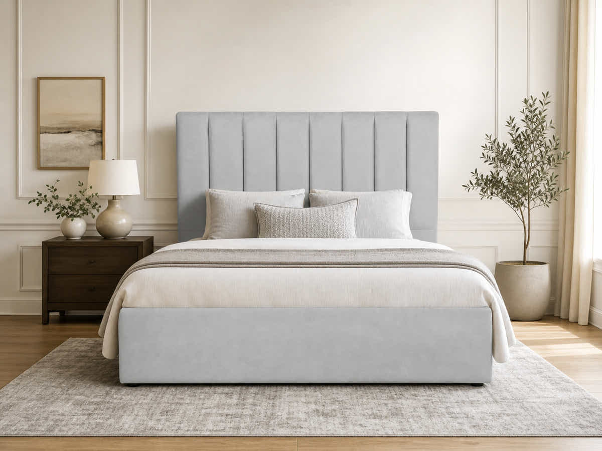 Tada Fabric Headboard Grey - Double