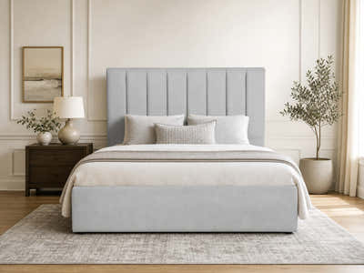 Tada Fabric Headboard Grey - Double