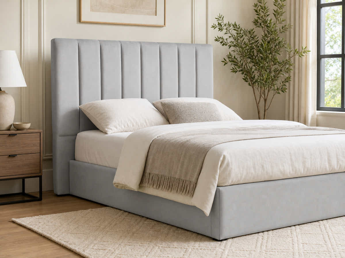 Tada Fabric Headboard Grey - Double