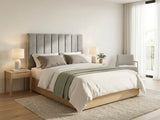 Tada Fabric Headboard Grey - Double