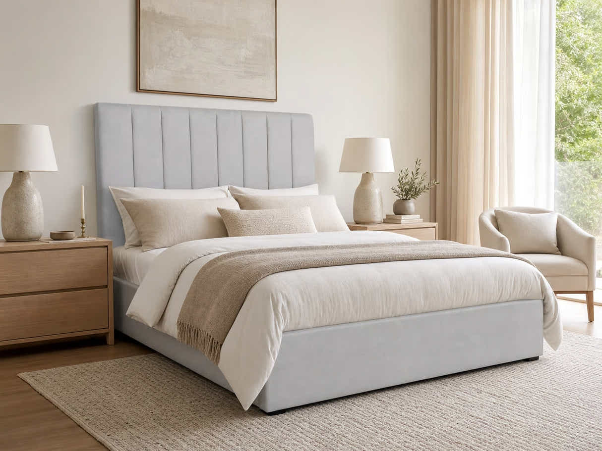 Tada Fabric Headboard Grey - Queen