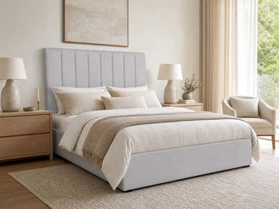 Tada Fabric Headboard Grey - Queen