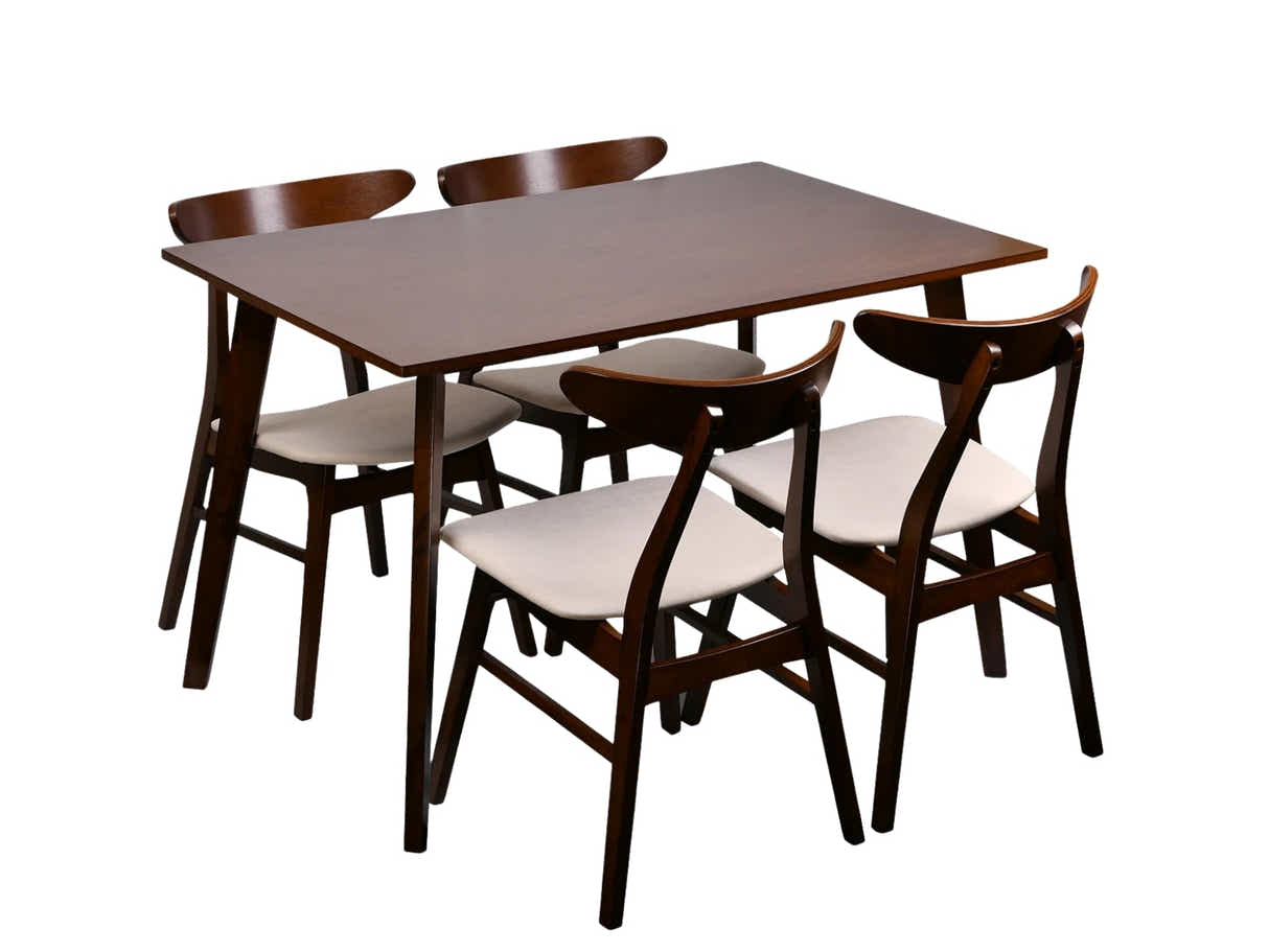 DS Fiesta 5-Piece Dining Set - Walnut