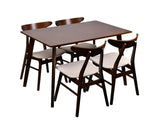 DS Fiesta 5-Piece Dining Set - Walnut