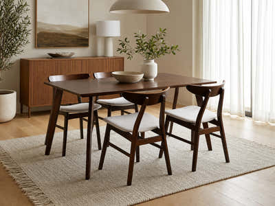 DS Fiesta 5-Piece Dining Set - Walnut