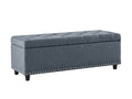 Toby Linen Ottoman Bench with Storage - Grey